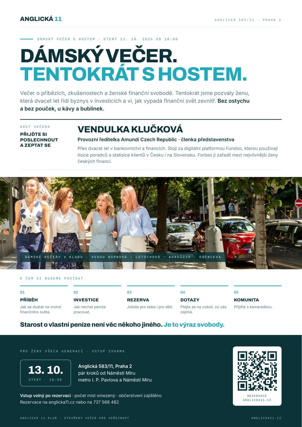Leták Dámský večer s hostem
