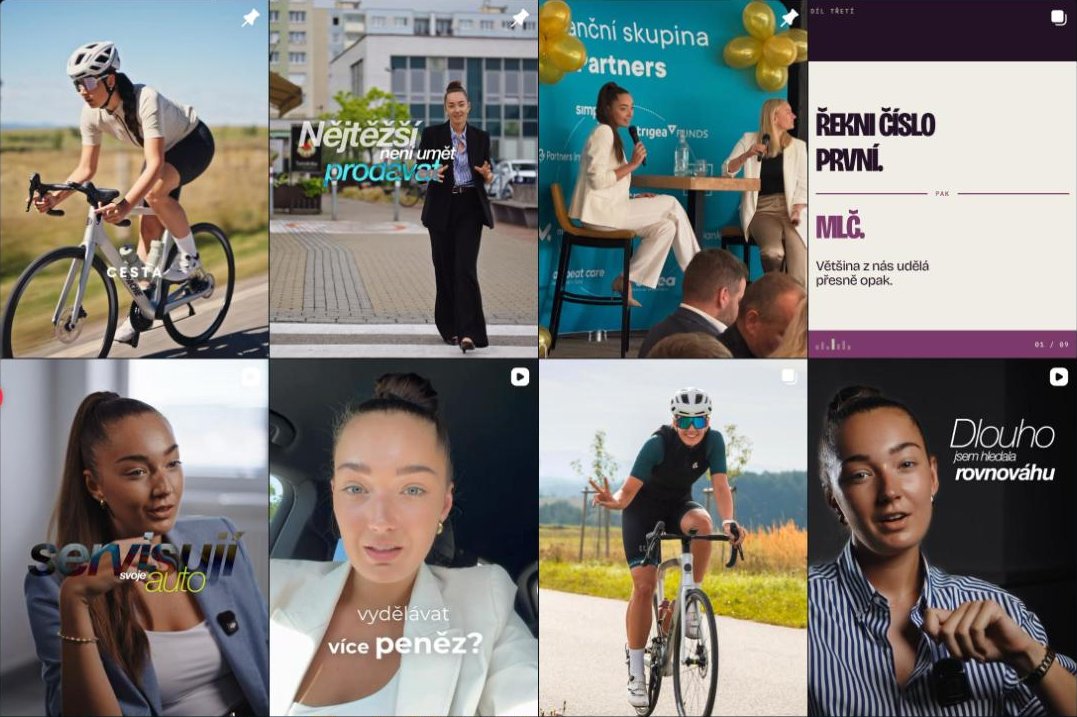 Instagram profil Denisa Korešová, ukázka příspěvků