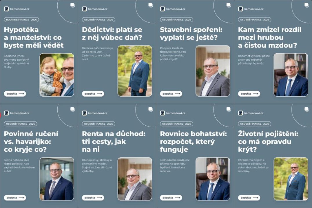Instagram profil Jiří Kameník, ukázka příspěvků