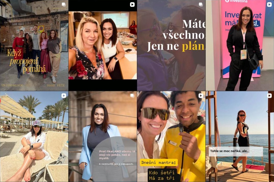 Instagram profil Lucie Sedláčková, ukázka příspěvků