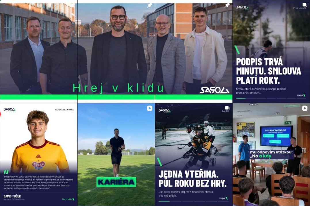 Instagram profil Saroli Sport, ukázka příspěvků