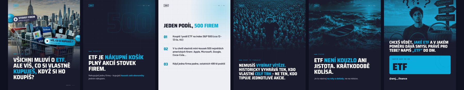 Carousel o ETF, všech 6 slidů